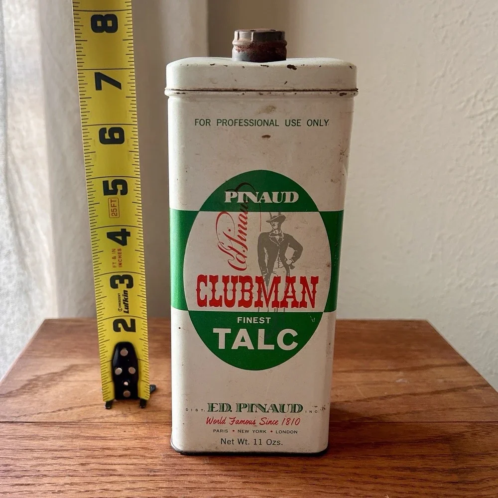 Clubman Pinaud Talc Tin 1962 Johnny Graham Glendale Barber Shop Dallas History